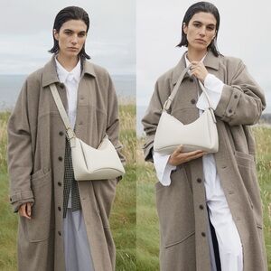 Polène Umi Bag in Chalk Textured Leather (Edition Textured Chalk) Crossbody